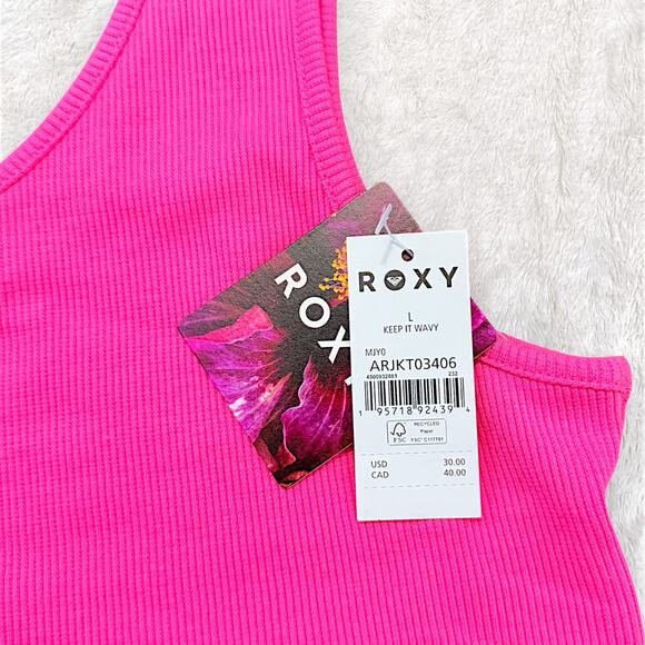 Roxy Good Keepsake Tank Top | NWT | Hot Pink | Size L - Picture 3 of 5